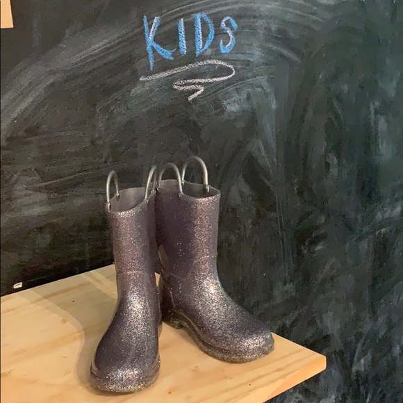 Justice Other - Justice girl’s silver glittery rain boots